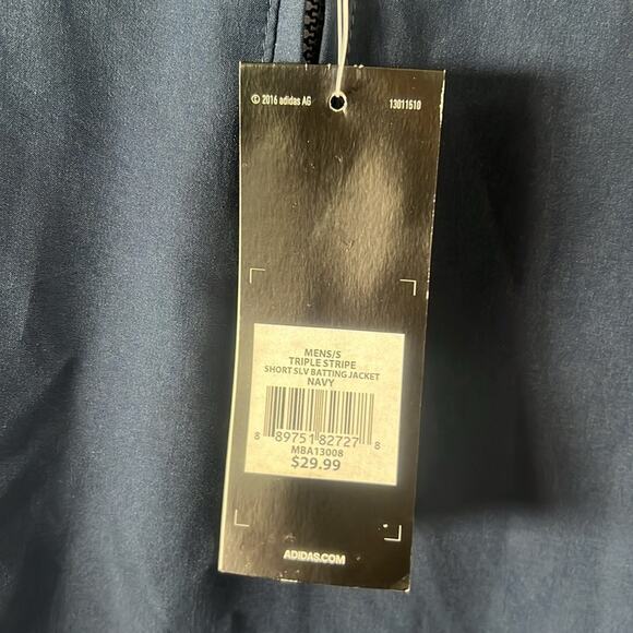 ADIDAS Men’s Triple Stripe Short Sleve Batting Jacket - Picture 3 of 8